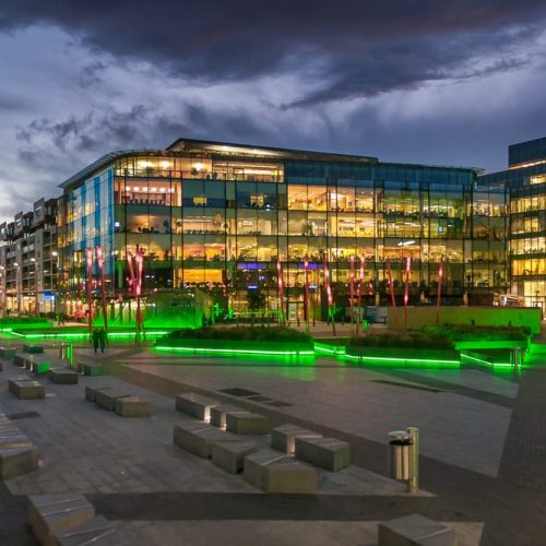 Night panoramic in Dublin