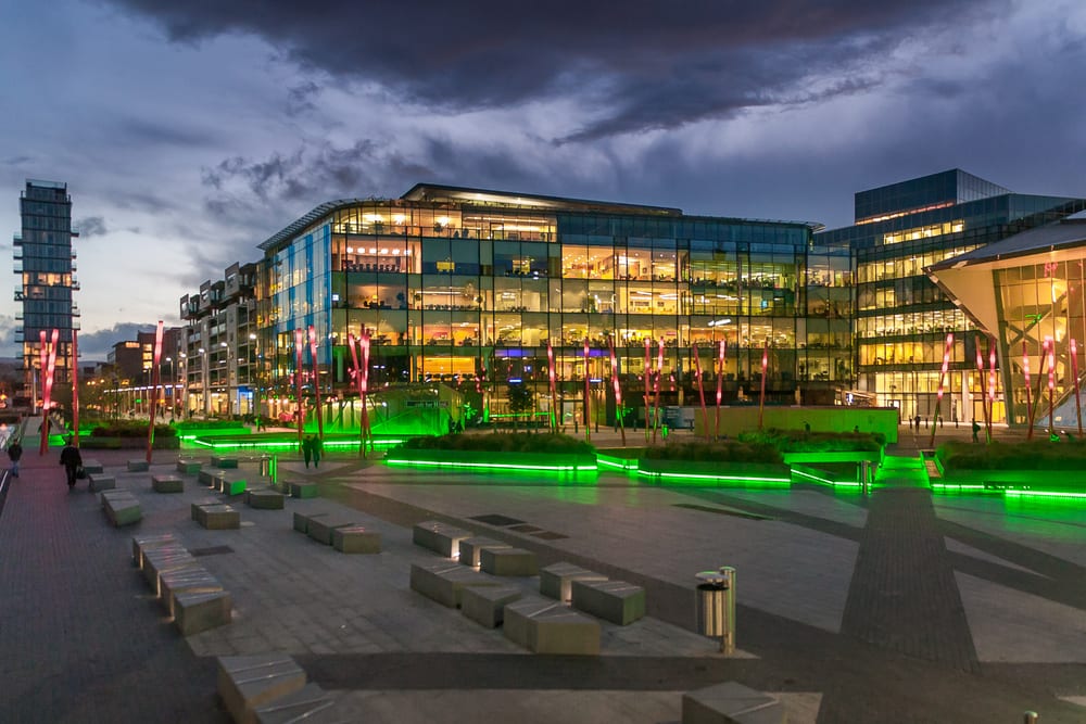 Night panoramic in Dublin