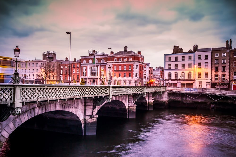 Grattan Bridge over the River Liffey in Dublin Ireland